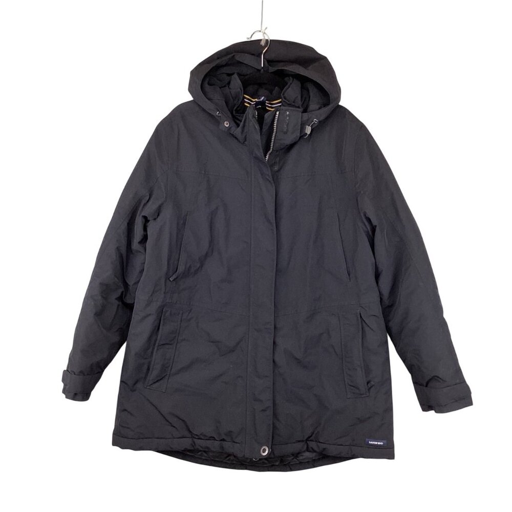 Lands End‎ Womens Coat Jacket Size XL Xlarge Waterproof Insulated Fleece Lined